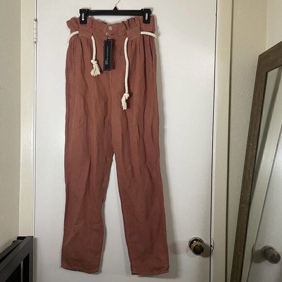 NEW! Veronica Beard Karter Paperbag Linen Blend Casual Crop Pants US 4 - Picture 2 of 7